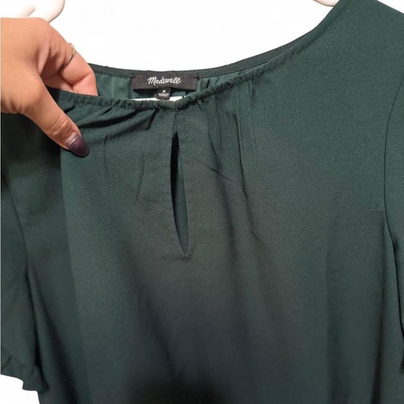 Madewell Smokey Green Stanza Ruffle-Hem Top medium - Picture 2 of 8